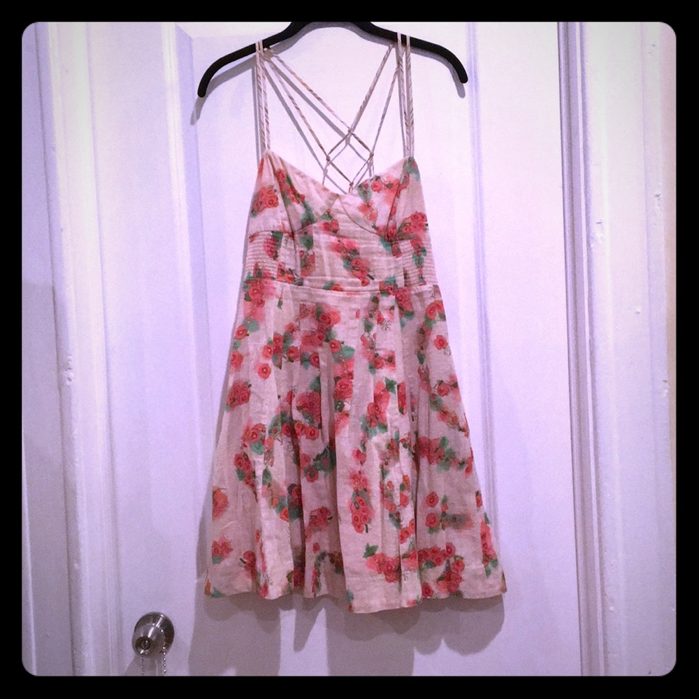 Free People floral cross back dress